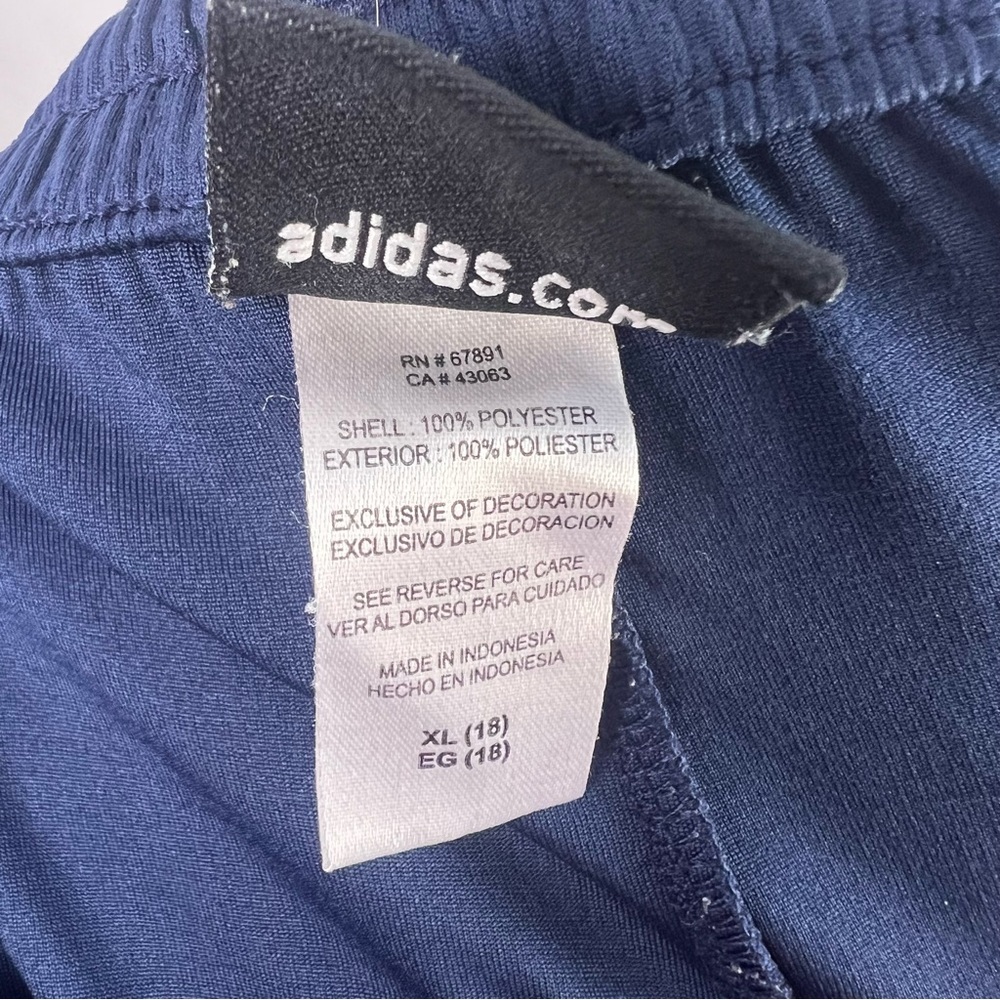 Adidas Climalite Youth Shorts Navy Blue White Stripes Mesh XL 18 Athletic - Picture 10 of 12